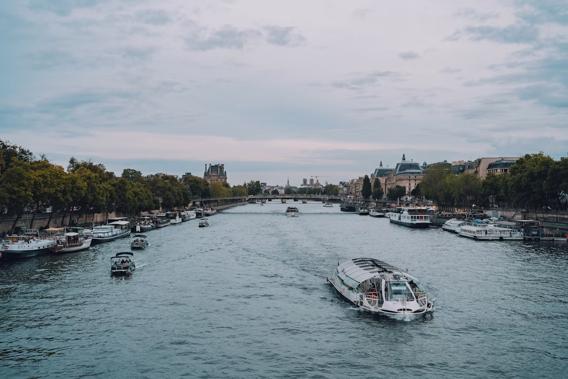 Eiffel Tower Seine river view